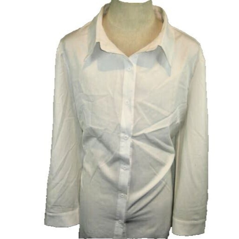 Mens Shein Curve White Poly LS Dress Shirt sz 4XL
